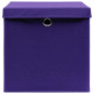  Boîtes de rangement et couvercles 4 pcs Violet 32x32x32cm Tissu