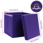  Boîtes de rangement et couvercles 4 pcs Violet 32x32x32cm Tissu