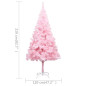 Arbre de Noël artificiel pré éclairé et boules rose 210 cm PVC