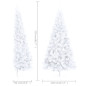 Demi arbre de Noël artificiel pré éclairé et boules blanc 210cm