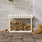 Support pour bois de chauffage Blanc 108x64,5x78 cm Bois de pin