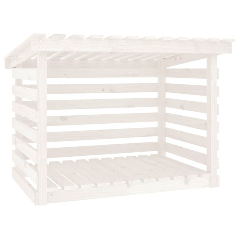 Support pour bois de chauffage Blanc 108x73x79 cm Bois de pin