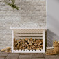 Support pour bois de chauffage Blanc 108x73x79 cm Bois de pin