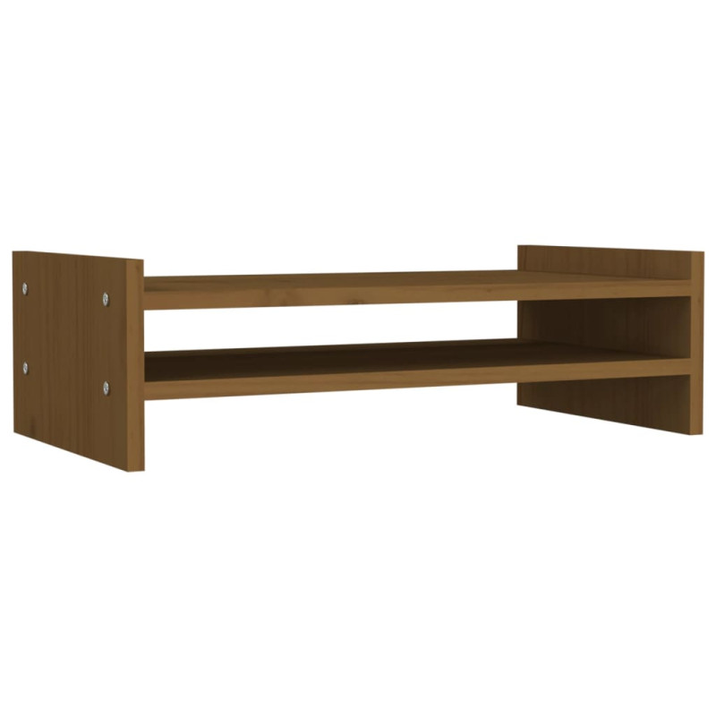 Support de moniteur Marron miel 50x27x15 cm Bois de pin solide