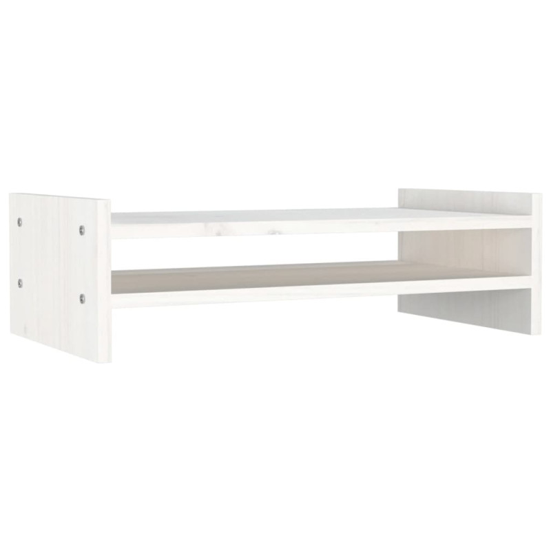 Support de moniteur Blanc 50x27x15 cm Bois de pin solide