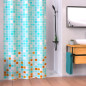 EISL Rideau de douche avec mosaïque bleu orange 200x180x0,2 cm