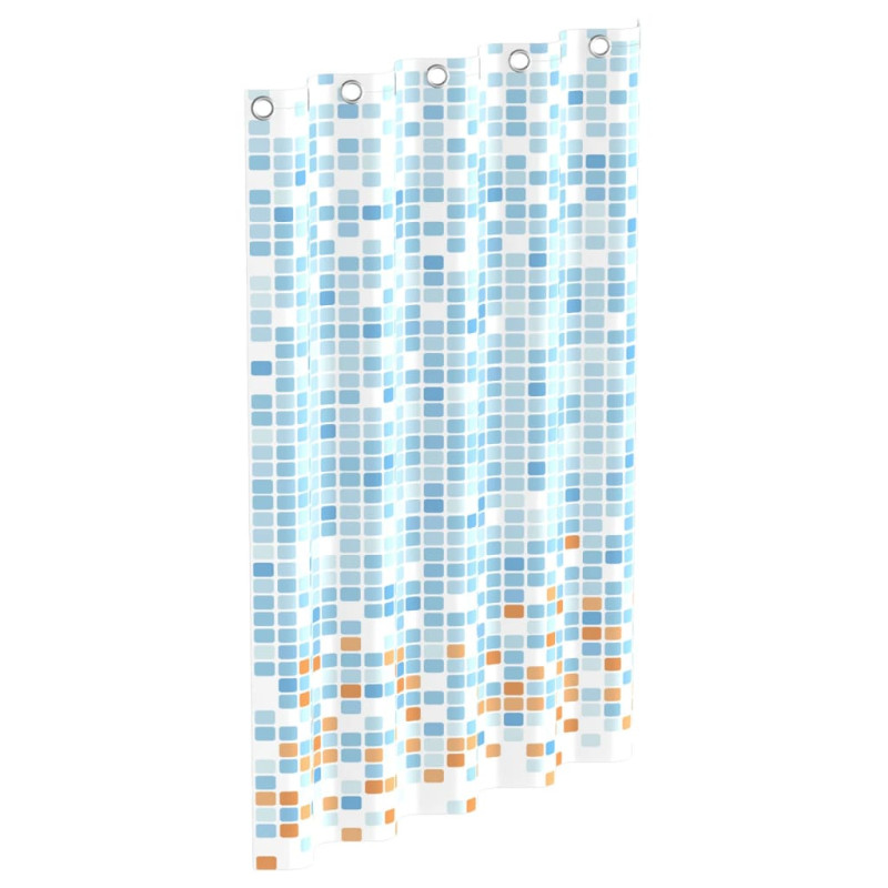 EISL Rideau de douche avec mosaïque bleu orange 200x180x0,2 cm