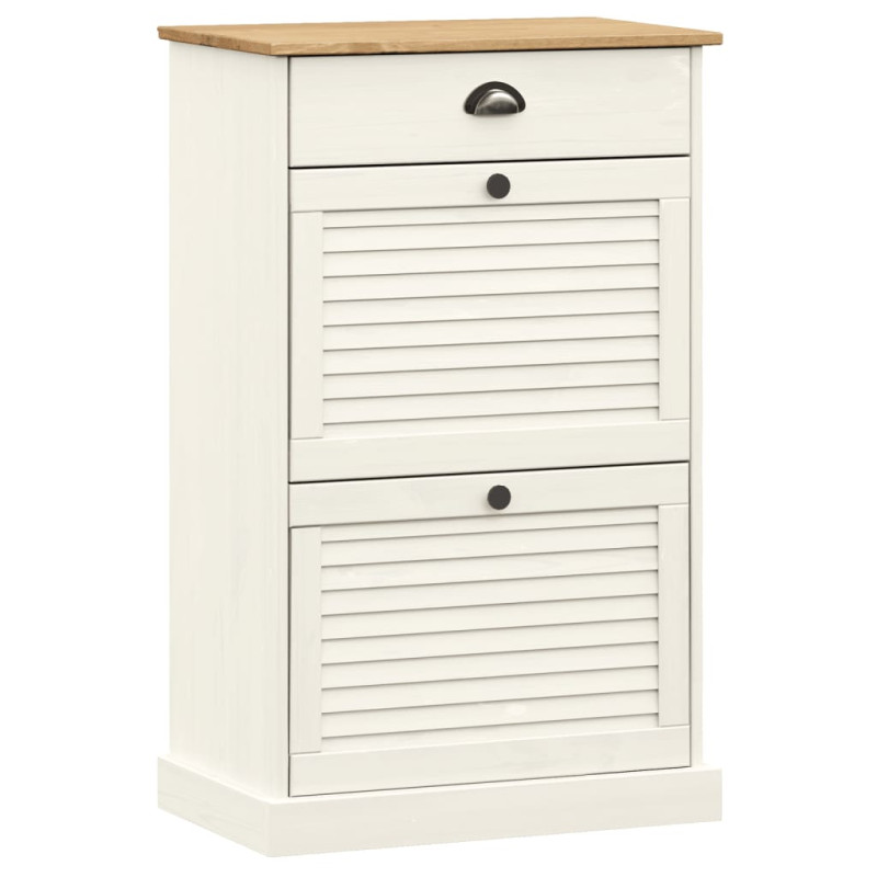 Armoire à chaussures VIGO 60x35x96 cm blanc bois massif de pin