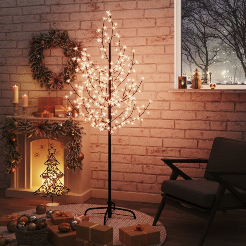 Arbre à LED fleur de cerisier 200 LED Blanc chaud 180 cm