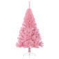 Demi sapin de Noël artificiel avec support Rose 120 cm PVC