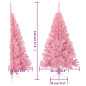 Demi sapin de Noël artificiel avec support Rose 120 cm PVC