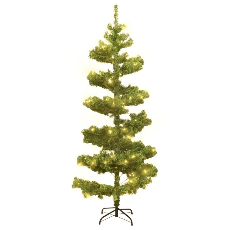 Arbre de Noël hélicoïdal pré éclairé et support vert 180 cm PVC