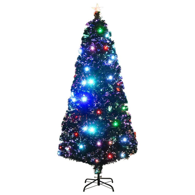 Arbre de Noël pré éclairé avec support 180 cm fibre optique