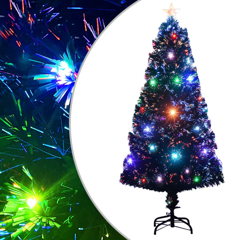 Arbre de Noël pré éclairé avec support 120 cm fibre optique