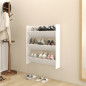 Armoire à chaussures murale blanc 80x18x90 cm bois d ingénierie