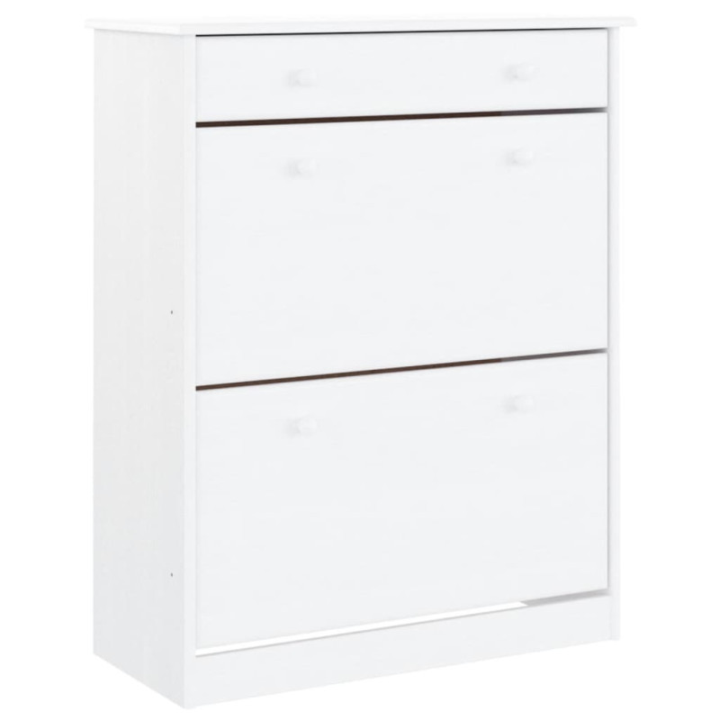 Armoire à chaussures ALTA blanc 77x35x96 cm bois massif de pin