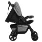 Poussette pour bébé 2 en 1 Gris clair et noir Acier