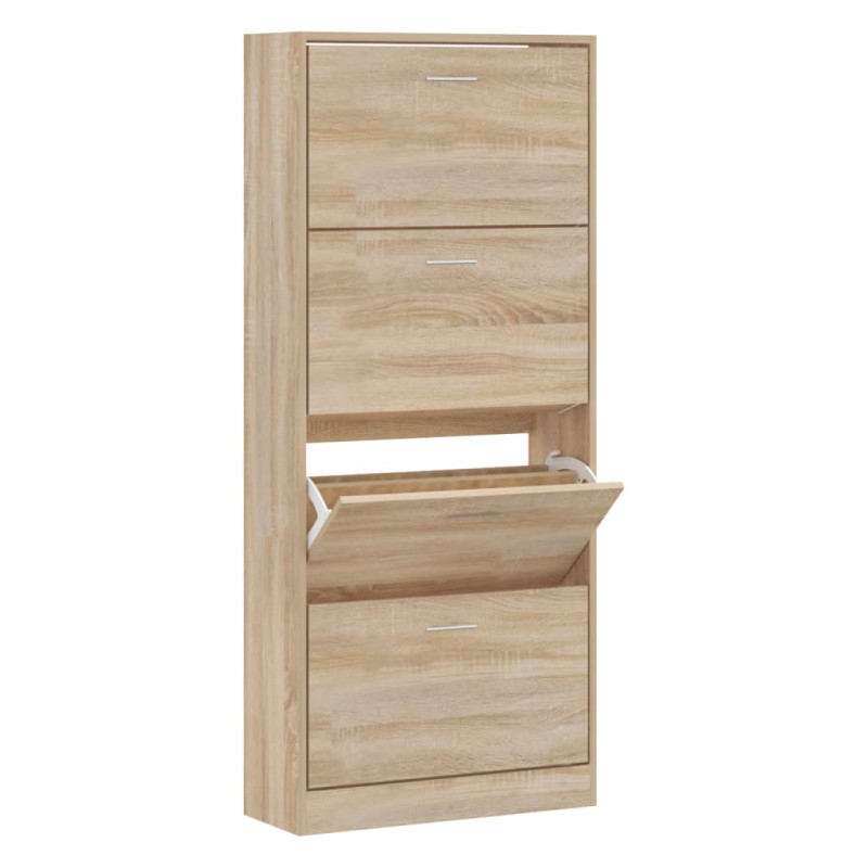 Armoire à chaussures Chêne sonoma 63x24x147cm Bois d ingénierie