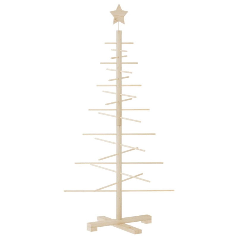 Arbre de Noël en bois pour décoration 125 cm bois massif de pin