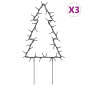 Décoration lumineuse arbre de Noël piquets 3 pcs 50 LED 30 cm