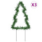 Décoration lumineuse arbre de Noël piquets 3 pcs 50 LED 30 cm