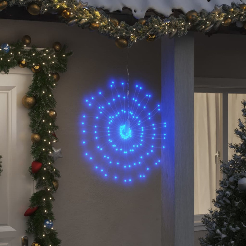 Étoile rayonnante de Noël 140 LED bleu 17 cm