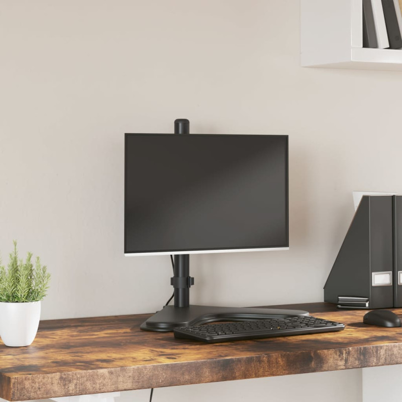 Support de moniteur noir acier VESA 75 100 mm