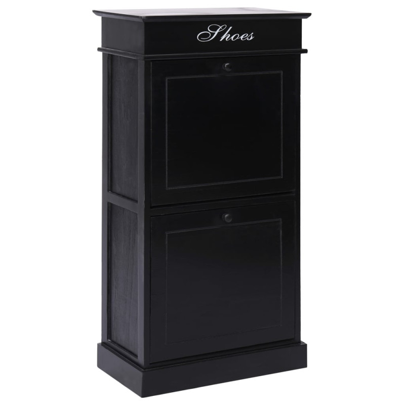 Armoire à chaussures Noir 50 x 28 x 98 cm Bois de Paulownia