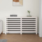 Cache radiateur Blanc 153x19x84 cm Bois massif de pin