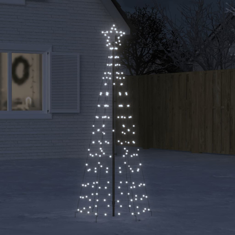 Arbre de Noël lumineux avec piquets 220 LED blanc froid 180 cm