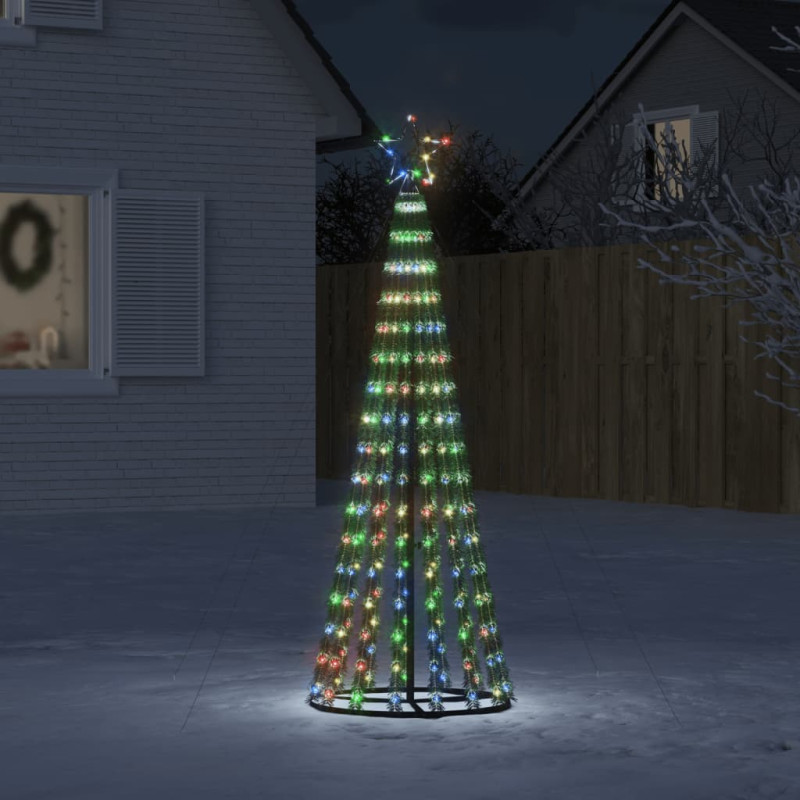 Arbre de Noël lumineux conique 275 LED colorées 180 cm