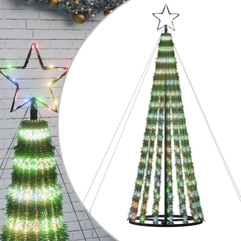 Arbre de Noël lumineux conique 275 LED colorées 180 cm