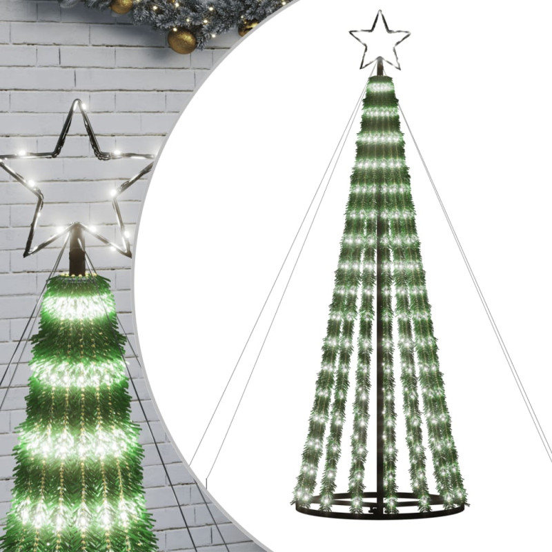 Arbre de Noël lumineux conique 275 LED blanc froid 180 cm