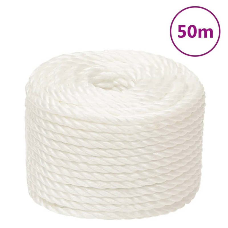 Corde de travail Blanc 24 mm 50 m polypropylène