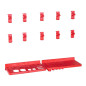 Kit de stockage avec panneaux muraux 71 pcs Rouge et noir