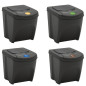 Poubelles à ordures empilables 4 pcs Gris 100 L Polypropylène