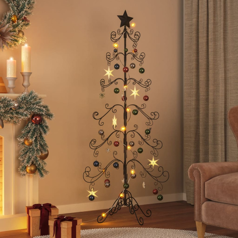 Arbre de Noël en métal pour décoration noir 180 cm