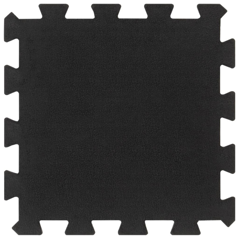 Carreaux de sol caoutchouc 16 pcs noir 16 mm 30x30 cm