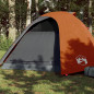 Tente de camping à dôme 4 personnes gris et orange imperméable