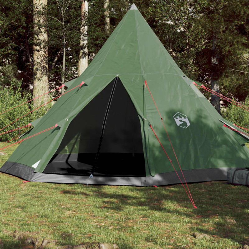 Tente de camping tipi 4 personnes vert imperméable