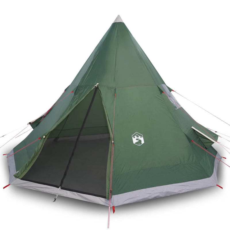 Tente de camping tipi 4 personnes vert imperméable