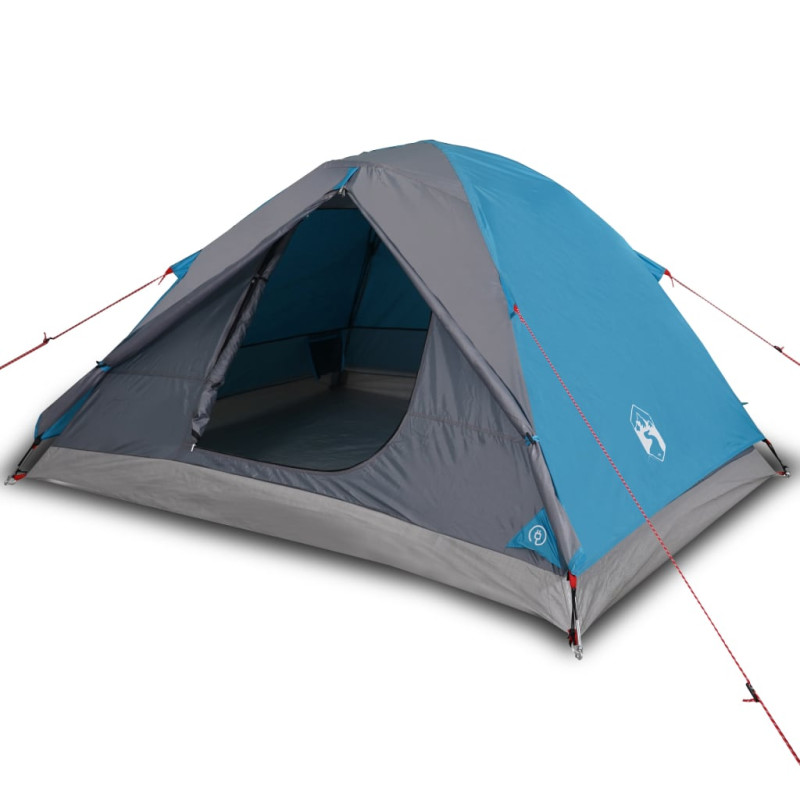 Tente de camping à dôme 3 personnes bleu imperméable