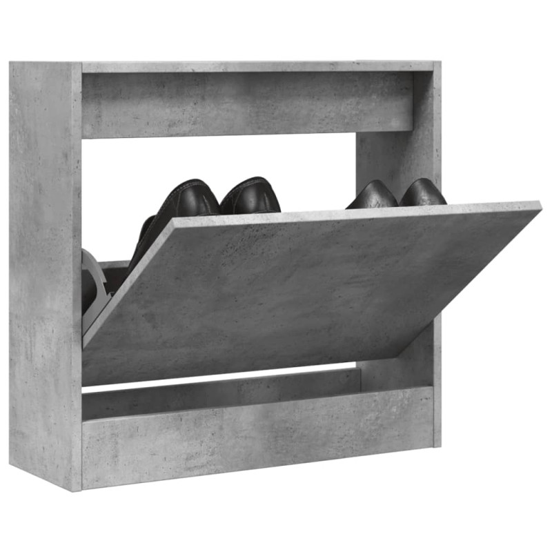 Armoire à chaussures gris béton 60x21x57 cm bois d ingénierie