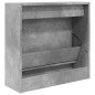 Armoire à chaussures gris béton 60x21x57 cm bois d ingénierie