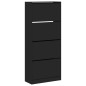 Armoire à chaussures 4 tiroirs rabattables noir 80x34x187,5 cm