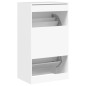 Armoire à chaussures 2 tiroirs rabattables blanc 60x42x108 cm