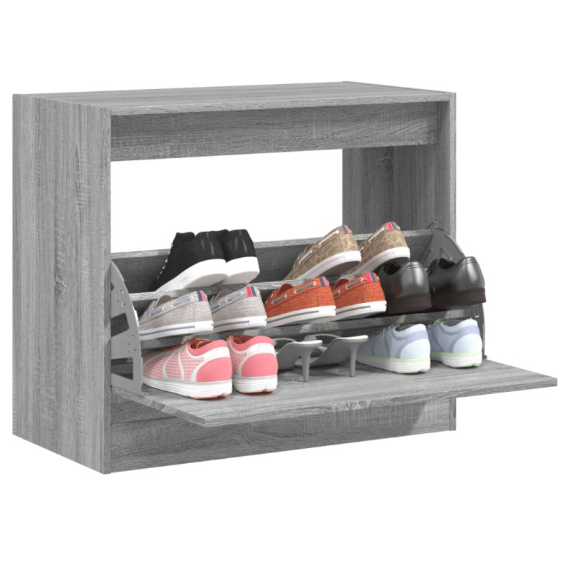 Armoire à chaussures sonoma gris 80x42x69 cm bois d ingénierie