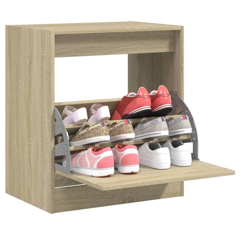 Armoire à chaussures chêne sonoma 60x42x69 cm bois d ingénierie