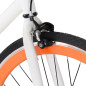 Vélo à pignon fixe blanc et orange 700c 59 cm