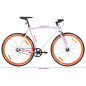 Vélo à pignon fixe blanc et orange 700c 51 cm